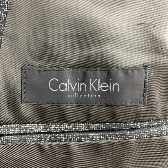 CALVIN KLEIN COLLECTION Size 36 Black & Grey Distressed Print Sport Coat - Picture 7 of 7